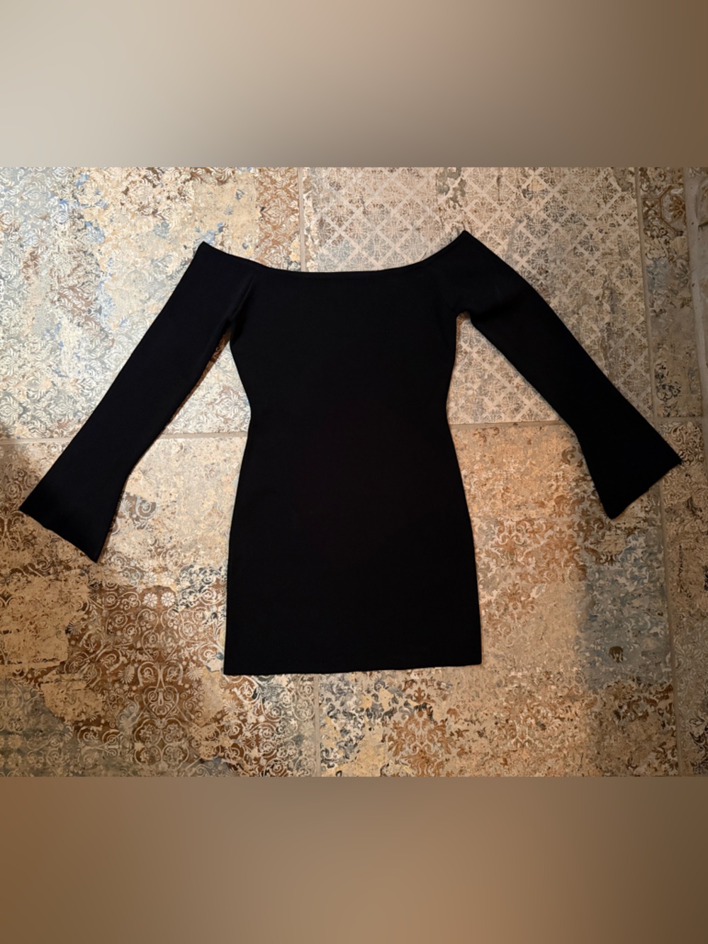 Princess Polly Black Long Sleeve Midi Dress NWT
